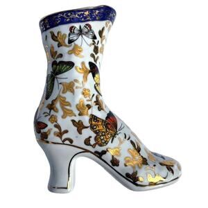 Formalities Baum Bros Porcelain Shoe Hand Painted Floral Victorian Collectible